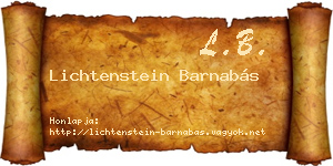 Lichtenstein Barnabás névjegykártya